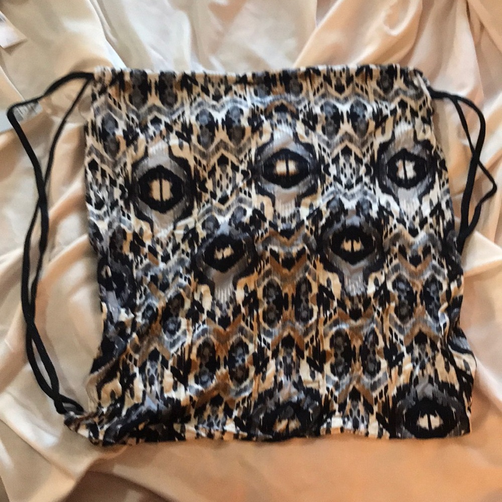 Buckle cloth bag New with tags gray pattern